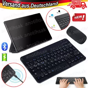 Bluetooth Wireless Tastatur Kabellos Keyboard für Android IOS Tablet PC QWERTZ - Bild 1 von 12