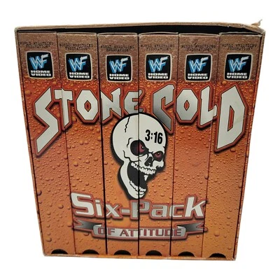 New WWF Vintage Stone Cold 6 Six Pack Attitude VHS Box Set 5 Tapes WWE NO SHIRT - Image 1 of 4