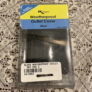 RV Designer S904 AC Black Weatherproof Dual Outlet Snap Cover Plate - Bild 1 von 2