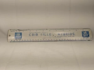 Vintage tin litho ruler Crib Filler Corn Hybrids advertising Farm Corn Grain - Picture 1 of 4