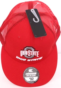 Ohio State OSU Buckeyes Colosseum Red Embroidered Snapback mesh Trucker Hat OS - Picture 1 of 9