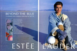1993 Estee Paulina Porizkova Beyond the Blue makeup 1-page MAGAZINE AD - Picture 1 of 1
