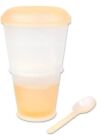 MUSTLI-TO-GO-CUP Kubek na płatki Komora na mleko Łyżka Kubek do jogurtu Kubek na płatki zbożowe