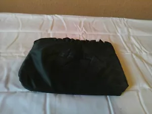 Small black satin clutch with satin handle 9 1/2 " X 7" - Picture 1 of 2