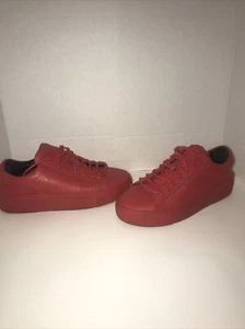 kendall kylie Reese Embossed Lace Up Creeper Platform Sneakers. Bright Red Sz 8m - Picture 1 of 12
