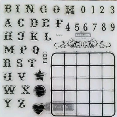 Estampillas acrílicas transparentes del alfabeto de bingo cerca de mi corazón D1478 Foto 1 de 2