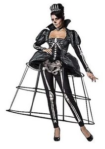 Skelett Königin KÄFIG L 10 Totenkopf Gothic Petticoat mit Figur Halloween Kostüm - Bild 1 von 2