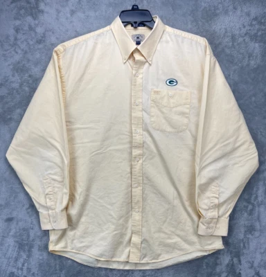 Cutter & Buck Men's Shirt 2XL Yellow Green Bay Packers NFL Long Sleeve Button Up - Image 1 of 4