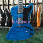 Factory Blue Firebird Electric Guitar Quilted Maple Top HH Pickup Mahogany Body