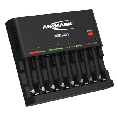 ANSMANN Akkuladegerät für 1-8 AA/AAA Akkus mit Entladefunktion Powerline 8 - Bild 1 von 4
