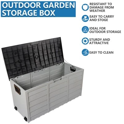 75Gallon Resin Deck Box Upgraded Storage Patio Furniture Garden Bench Waterproof - Image 1 of 4