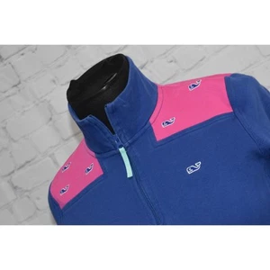 Suéter Pullover Vineyard Vines Mujer Talla XS Extra Pequeño 1/4 Cremallera Azul Rosa - Imagen 1 de 7