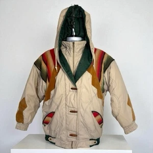 Parka Mulberry Street Vintage con Capucha Pequeña Southwestern Patchwork y Gamuza - Imagen 1 de 16
