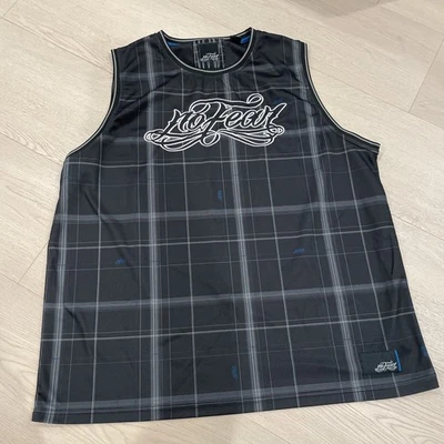 Camiseta sin mangas de baloncesto Y2K No Fear negra 2XL bordada cursiva de colección  Foto 1 de 4