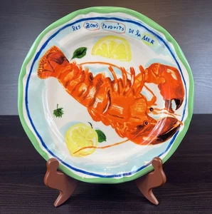 NWT Anthropologie Francophile 10” Lobster Dinner Plate Nathalie Lete - Picture 1 of 7