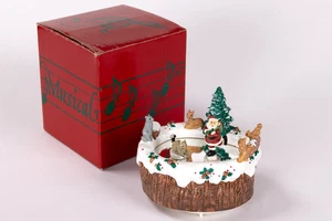 Vintage Christmas Musical Box Skaters By Roman plays Winter Wonderland WORKS - Picture 1 of 13