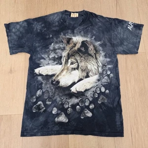 The Mountain Wolf Tie Dye Graphic T-Shirt Men's Medium Alaska Nature Animal - Picture 1 of 7