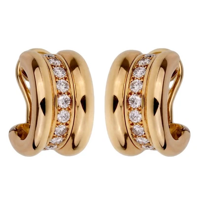 Pendientes tipo argolla Chopard La Strada Diamond Huggy de oro amarillo de 18 k Foto 1 de 3