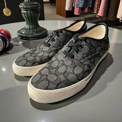 Zapatillas deportivas COACH Citysole gris lona monograma logotipo parte superior baja con cordones talla 8,5B Foto 1 de 4