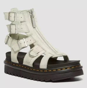 Sandali Dr Martens donna Olson gladiatore plateau pelle fumè come nuovi taglia 10 nuovi senza scatola - Foto 1 di 12