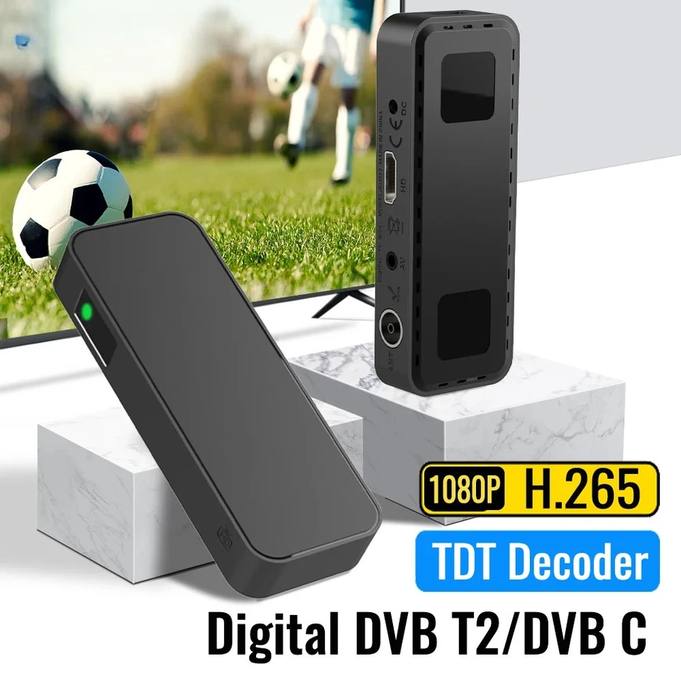 DVB T2 DVB C Digital Tuner H265 TDT HD FTA TV Recevier Multimedia Set Top Box EU - Image 1 of 4