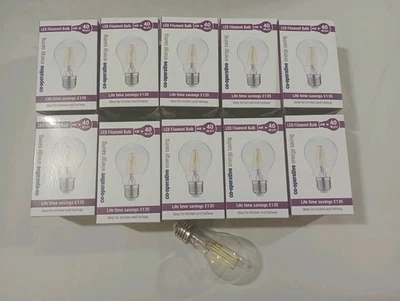 10 X CO-OP LED E27 4W = 40W COOL White CLEAR Light Bulb Lamp GLS Job Lot - Image 1 of 4