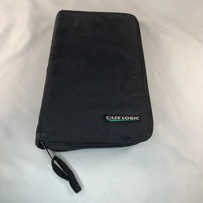 90s Case Logic 24/48 Capacity CD/DVD Travel Storage Wallet Black Nylon Zipper - Image 1 of 4