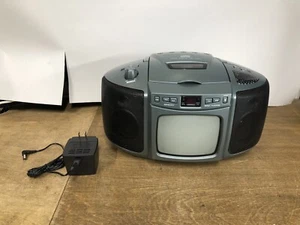 VINTAGE BOOMBOX CD AM/FM 5” B/W TV JENSEN J5-BWRCD CLONE - Picture 1 of 2