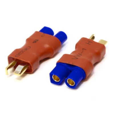 ✅ 2x Adapter EC3 Stecker Female auf T-Dean Stecker Male Lipo Akku 2Pin 60A ESC ✅ - Bild 1 von 3