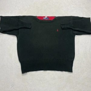 Vintage Polo Ralph Lauren Sweater Women's L Black Long Sleeve Knit Pullover - Picture 1 of 10