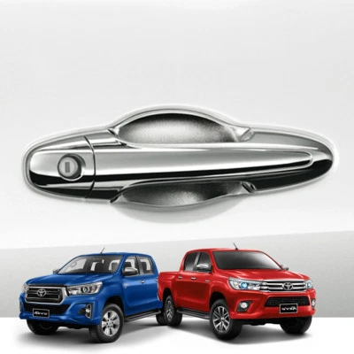 Chrome 4Dr Handle Bowl Insert Housing Cover For Toyota Hilux Revo SR5 2014 2018 - Image 1 of 4