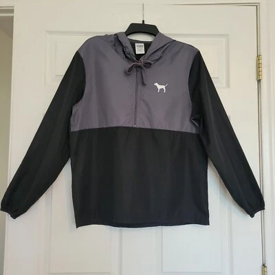 Розовый Victoria Secret 1/2 молнии ветровка с капюшоном серый/черный размер XS/S - Изображение 1 из 4