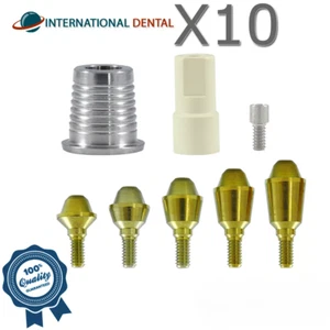 10 Titanium Dental Straight Multi-Unit 1.6mm System CAD/CAM Set Int Hex 2.42mm - Picture 1 of 6