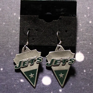 New York Jets 1" Dangle Earrings - Officially Licensed - Picture 1 of 4