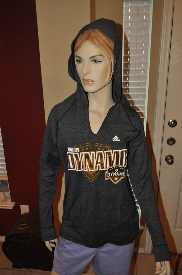 Houston Dynamo adidas Women's Lt weight Pullover Hooded Tee MLS Multi Sizes NWT - Image 1 of 1