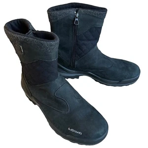 Bota Lowa Adamello GTX Para Hombre Talla 9.5 M Cuero Negro Goretex Negra Cremallera Acolchada - Imagen 1 de 9