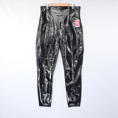 Spanx Womens Leggings Faux Leather Patent High Waist Black Glossy Shine Size NWT - Image 1 of 4