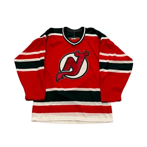 Vintage 1980's New Jersey Devils CCM NHL Hockey Men's Small Red Green EUC Cover