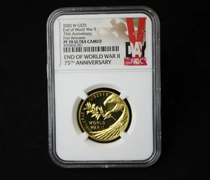 2020 1/2 oz End of WW2 75th Anniversary Gold Coin PF70 NGC - Picture 1 of 2