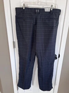 UNDER ARMOUR Men's Black Plaid Golf Pants Size 38 x 32 (NWT) - Picture 1 of 2