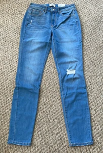 • Pantalones de mezclilla ajustados para mujer Sonoma de cintura alta curvilínea talla 6 largos - Imagen 1 de 4