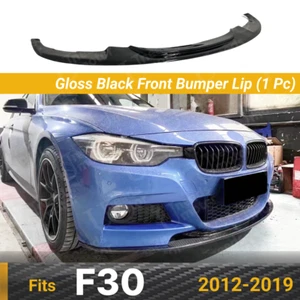 Fits 2012-19 BMW F30 M Sport Gloss Black Front Lower Bumper Lip Spoiler Splitter - Picture 1 of 14