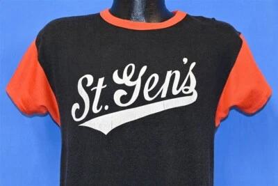 vintage 60s ST. GENS CAPITOL BANK CHICAGO COLORBLOCK SLV JERSEY t-shirt MEDIUM M - Image 1 of 4