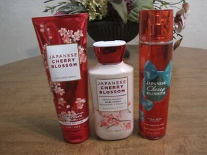 BATH & BODY WORKS JAPANESE CHERRY BLOSSOM LOTION, MIST & BODY CREAM LOT OF 3 - Picture 1 of 1