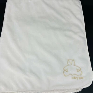 Coperta bianca Baby Gap Off ricamata Brannan Bear Sherpa Lovey Security 2017 - Foto 1 di 5