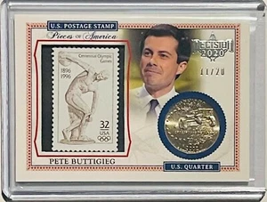 2020 DECISION PETE BUTTIGIEG SEC. OF TRANSPORTATION /20 OLYMPIC STAMP / COIN - Picture 1 of 2