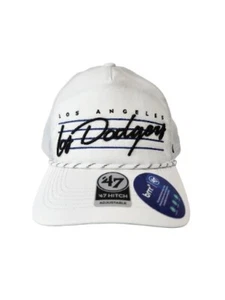 '47 Brand White Los Angeles Dodgers Downburst Hitch Snapback Hat NEW - Picture 1 of 7