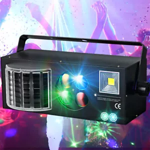 RGB LED Stage Lighting Laser Projector 4-in-1 DJ Disco Party Club Bar Light - Picture 1 of 8