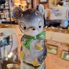 Vintage Ceramic Mouse With Bow Piggy Bank Coin Collector  Made In Japan KITSCH 