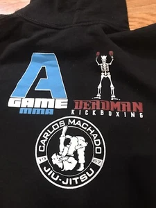 Carlos Machado Hoodie Ju Jitsu A-Game MMA Raptor Teens Size Med/Lg Black Fleece - Picture 1 of 7